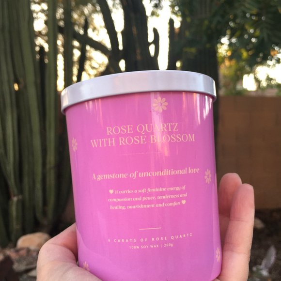 Rose Quartz "Love You Mum" Soy Candle & Stretchy Bead Bracelet Mother's Day - Picture 6 of 16